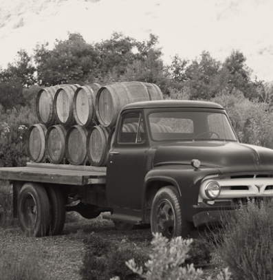 trailer with barrels